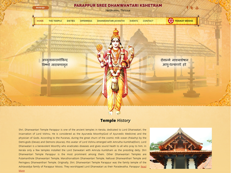 Full Webpages Layout Traditional Hindu Temple by Devidasan MV on Dribbble