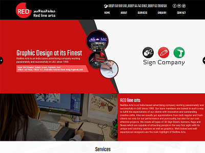 Full Webpages Layout Design for Redline Arts - is an India