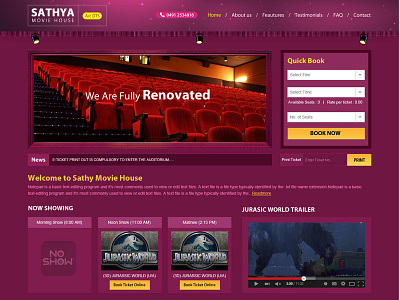 Movie Theater custom movie theater website front page theater movie house theater
