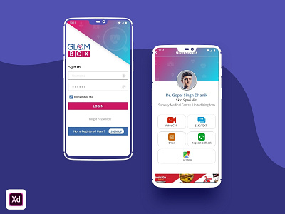 Mobile App UI Login and Profile Vieew login mobile app ui profile ui ux design