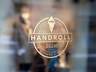 Handroll Window Signage branding design logo typography vector