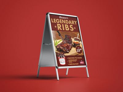 Stand Mockup Broncos design pos promotional typography visual merchandising