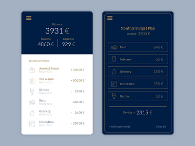 Daily UI Challenge #004 #calculator #budgetplanner