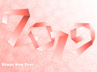 Happy 2019 design illustration