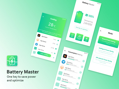 App UI Design - Battery Master app clean clean app design logo ue ui