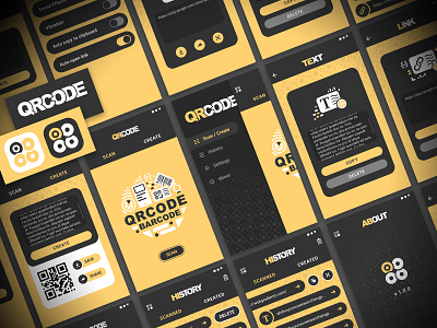 App UI Design - QR CODE app black cool cool design design logo mordern qr qr code qr code ue ui yellow