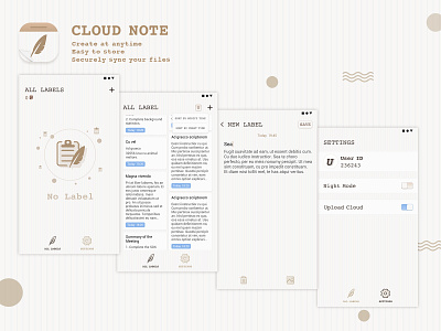 CLOUD NOTE app app design app logo clean clean app cloud note design icon illustration logo note note app ue ui