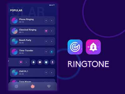 UI Design - Ringtone APP app application dark design icon logo music ringtone ue ui ux