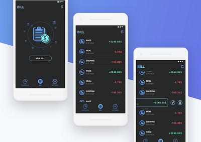 Money Manager #2 ai app bag bill dark design mode money sketch ue ui wallet