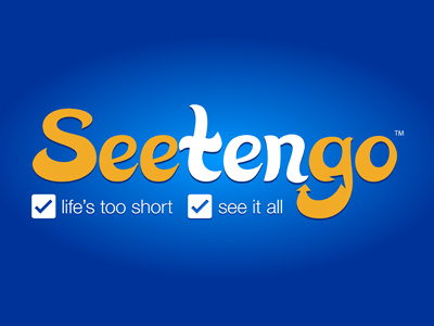 Seetengo Logo V2 blue brand branding clean iphone app logo logo orange simple travel app logo