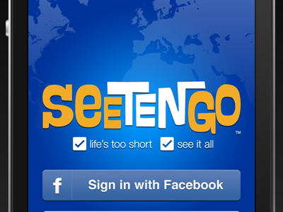 WIP Seetengo iPhone app sign-up view app blue iphone iphone app orange travel travel app