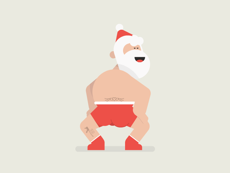 Santa's big package 2d animated animation christmas design flat framesequence illustration loop minimalist motion santa winter
