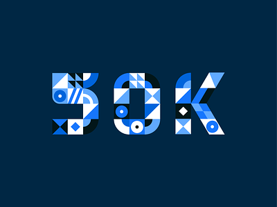 50k Followers! 50k blue framesequence number texture