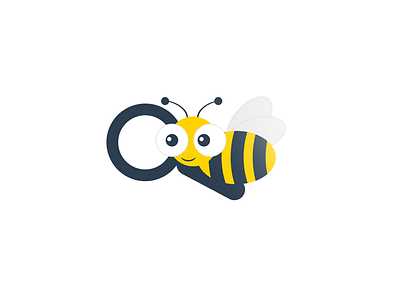 Job Search Brand Logo bee brand character logo search wasp