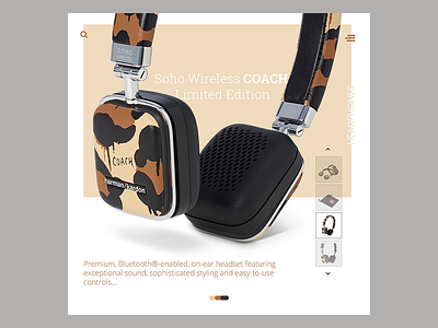 Harman Kardon Product Detail Concept Design color concept design flat headphones product responsive ui ux web