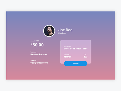 Person Funding Form app finance fintech flat fund pay pay me responsive ui ux web