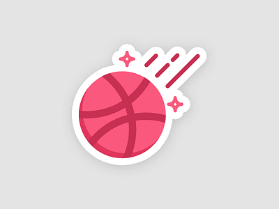 Playoff! Sticker Mule Dribbble ball dribbble flat icon playoff sticker stickermule