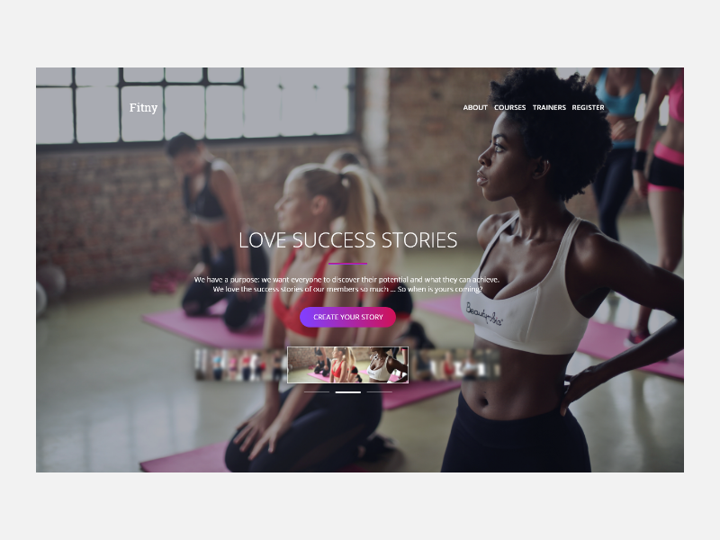 Fitny Fitness Club Web project responsive flat sport well fitness fit website web ux ui