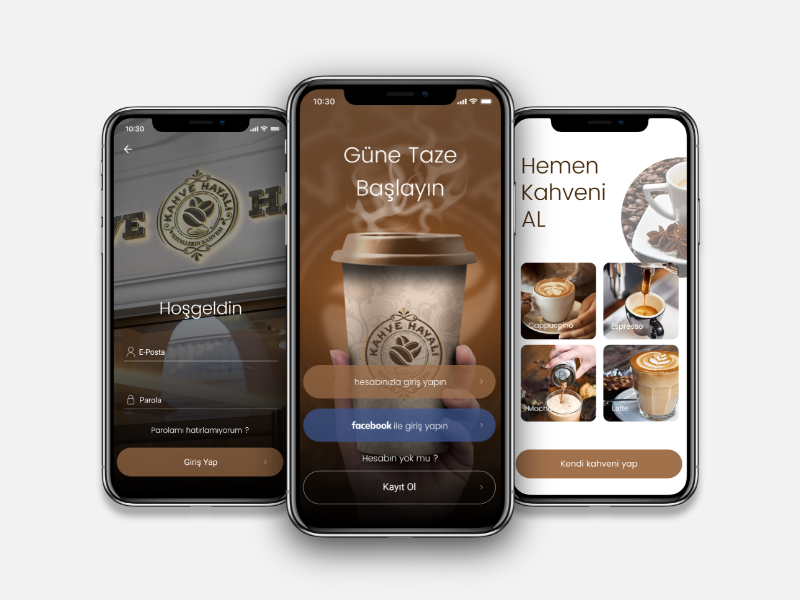 Kahve Hayali Coffee Mobile App order restaurant coffee signup login app ux ui mobile
