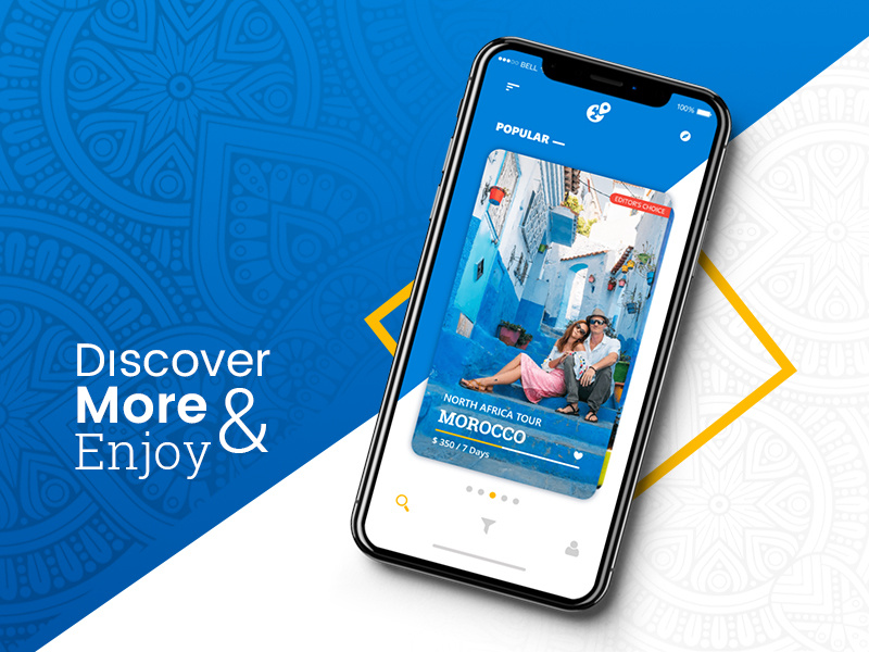 Destination Travel App Concept tourism mobile app destination tour travel ux ui