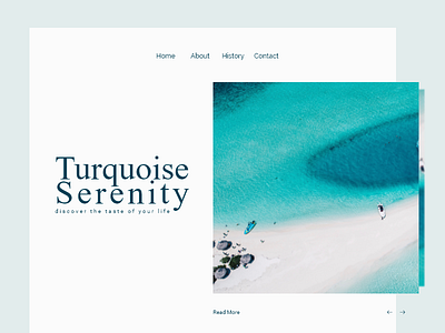 Turquoise Serenity clean dribbble flat layout minimal responsive sea typography ui ux web