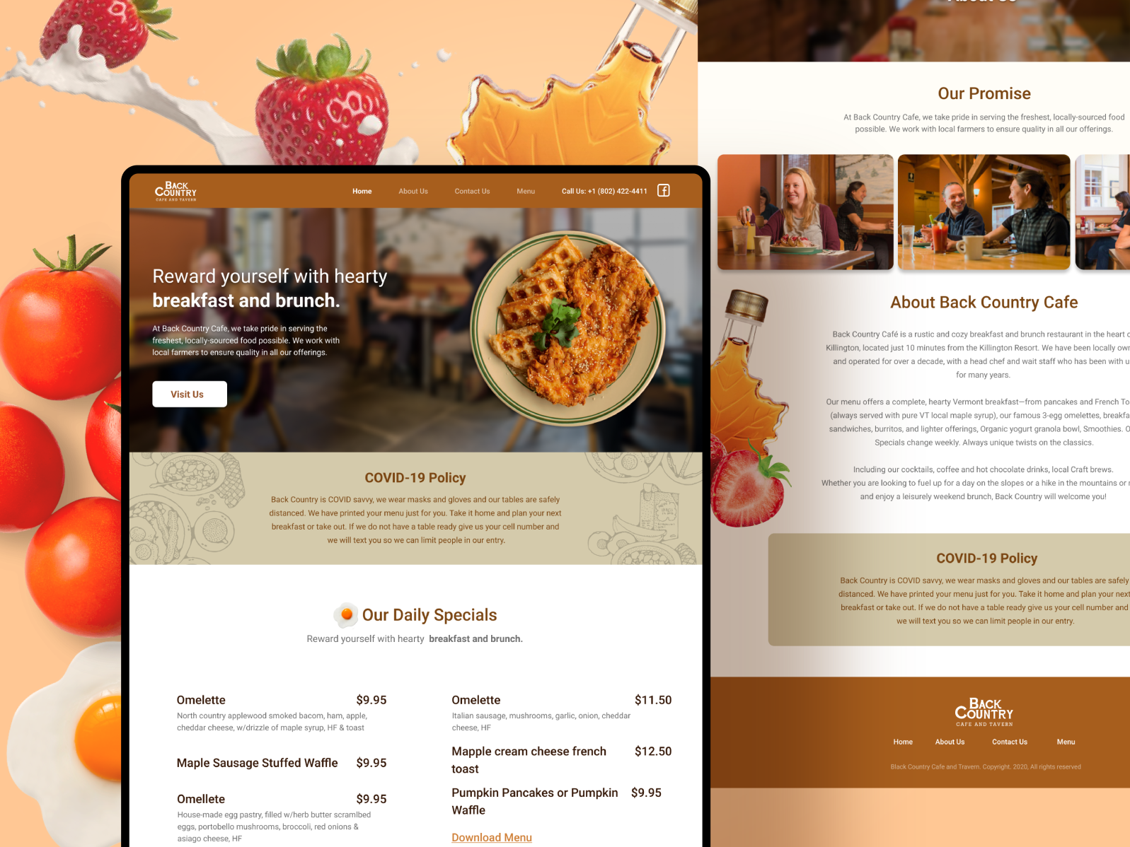 Back Country Cafe site by Shivam Gupta on Dribbble