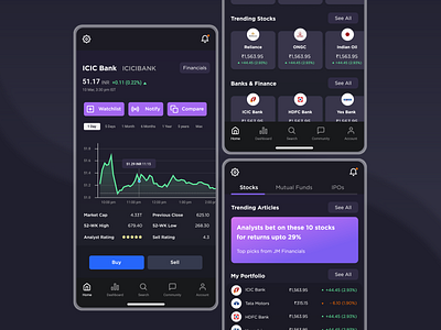 Stock Trading App - UI Concept