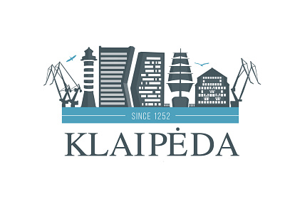 Klaipeda - Logo Design 9inchideas blue brand identity branding creative graphic design graphics graphics design graphics designer logo logo a day logo concept logo designer logodesign logotype minimal sea logo seaside typography vector