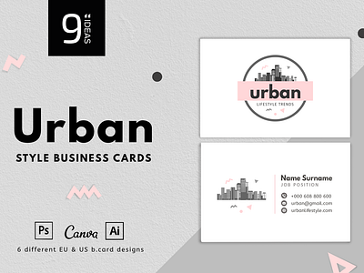 Urban business cards - 6 Designs Urban business cards - 6 Design