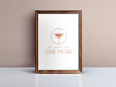 One More - Logo Design 9inchideas bar brand identity branding copper copper logo graphic design graphics logo logo concept logo design branding logo designs logodesign logos logotype minimal logo minimalism rose gold rose gold identity stylish logo