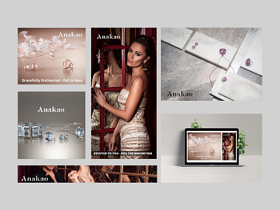 Anakao - Banners affiliates banner design banners feminine graphic design graphic designer graphics jewellery marketing minimal minimal design online web