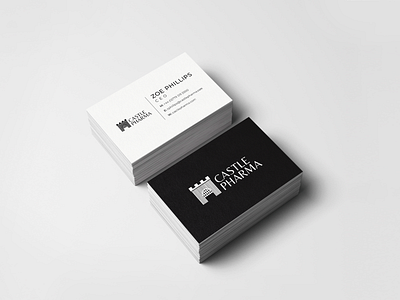 Castle Pharma - Brand Identity 9inchideas brand identity branding business card design business cards business cards design castle design graphic design graphics logo minimal minimalism pharma print print materials stationery stationery design typography vector