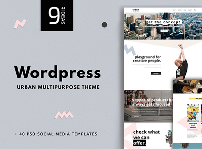 9"IDEAS - Urban Wordpress Multipurpose Theme 9inchideas brandidentity branding bundle creativemarket forest theme freebie pack stylish theme urban web web design webdesign website wordpress wordpress blog wordpress design wordpress development wordpress theme wordpress themes