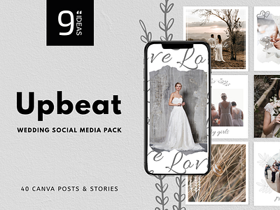 9"IDEAS - Upbeat Social Media Pack 9inchideas blogger brand identity branding canva templates couple creativemarket graphic design graphics instagram design instagram post instagram stories instagram template instagram wedding minimal social media bundle social media design social media pack wedding weddings