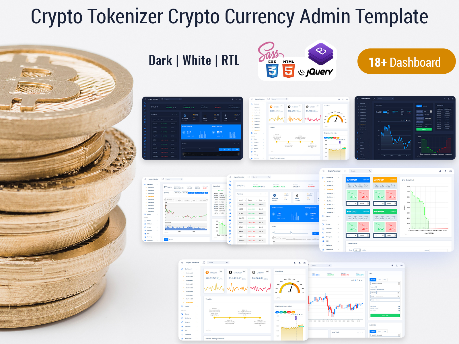 Crypto Tokenizer Crypto Currency Admin Template by Dipesh ...