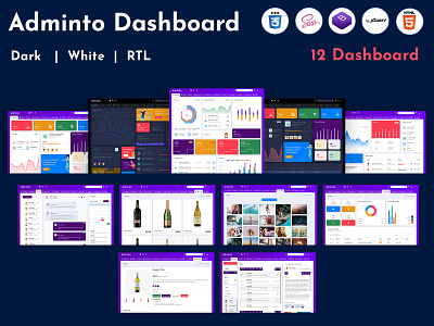 Adminto Bootstrap Admin Template Dashboard HTML