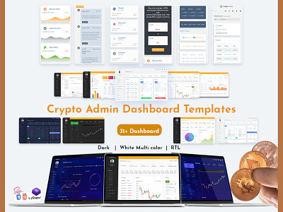 Responsive Cryptocurrency HTML Templates Bitcoin Dashboards bitcoin bootstrap 4 bootstrap admin template bootstrap admin theme crypto cards crypto dashboard cryptocurrency dashboard template ico admin ico dashboard responsive