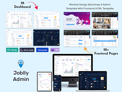 Job Board Career Admin Dashboard Bootstrap HTML admin template branding candidates career employment freelancer illustration job board job listing job portal job postings jobs listing product design recruiters recruiting recruitment resume webdesign