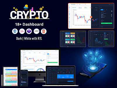 Cryptio Tokenizer Crypto Currency Admin Template admin admin dashboard admin template admin theme bitcoin bootstrap 4 bootstrap admin template bootstrap admin theme branding crypto cards crypto dashboard cryptocurrency dashboard template ico admin illustration product design responsive web design