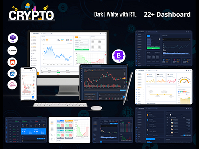 Cryptio Tokenizer Crypto Currency Admin Template Bitcoin admin admin dashboard admin template admin theme bitcoin bootstrap 4 bootstrap admin template bootstrap admin theme crypto cards crypto dashboard cryptocurrency dashboard template ico admin illustration product design responsive web design