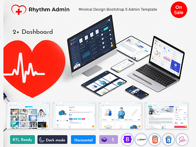 Rhythm - Medical Responsive Bootstrap 5 Admin Template Dashboard admin admin dashboard admin template admin theme backend dashboard bootstrap 5 dashboard bootstrap dashboard dashboard html template dashboard template hospital web apps illustration material admin medical admin dashboard template pages dashboard product design responsive admin template ui framework web design