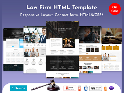 Responsive Website Template Law Firm - One Page