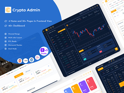 Cryptocurrency HTML Templates Bitcoin Dashboards ICO illustration product design web design