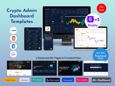 Cryptocurrency HTML Templates Bitcoin Dashboards ICO enterprise software illustration product design web design