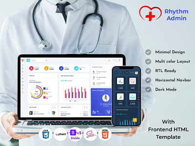 Medical Responsive Bootstrap 5 Admin Template Dashboard data