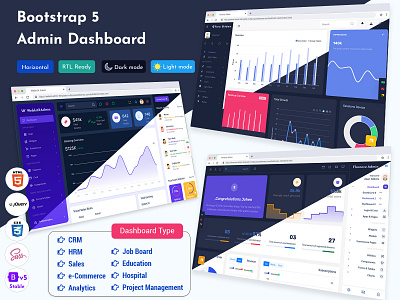 Product Design Admin Dashboard Template with Web Apps