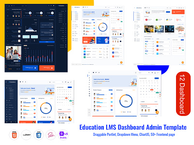 LMS Responsive Bootstrap 5 Admin Template Dashboard admin dashboard admin template admin theme e learning education learning learning management system lms online education dashboard product design teacher