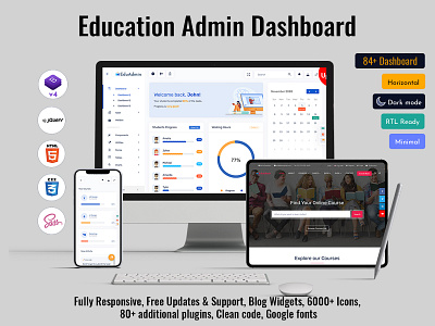 LMS Dashboard app application course dashboard ui kit education learning management system lms online education student studying task ui ux web website design