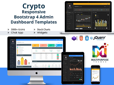 Crypto Bitcoin Dashboards + ICO Bootstrap Admin HTML Templates bitcoin bootstrap bootstrap 4 bootstrap admin bootstrap admin template bootstrap admin theme bootstrap dashboard crypto cards crypto dashboard dashboard template responsive