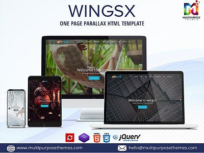 WingsX One Page Parallax HTML Template blackfriday corporate design creative design cybermonday halloween holiday design ui ux design